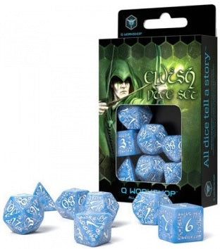 Q Workshop Elvish Glacier & White Dice Set 7