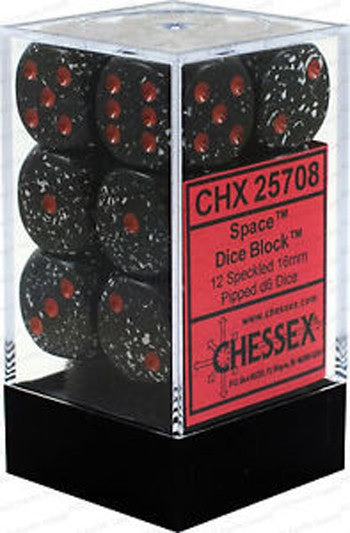 D6 Dice Speckled 16mm d6 Space Dice Block (12 dice)
