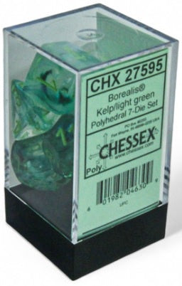 Chessex Borealis Polyhedral Kelp/Light Green Luminary 7-Die Set