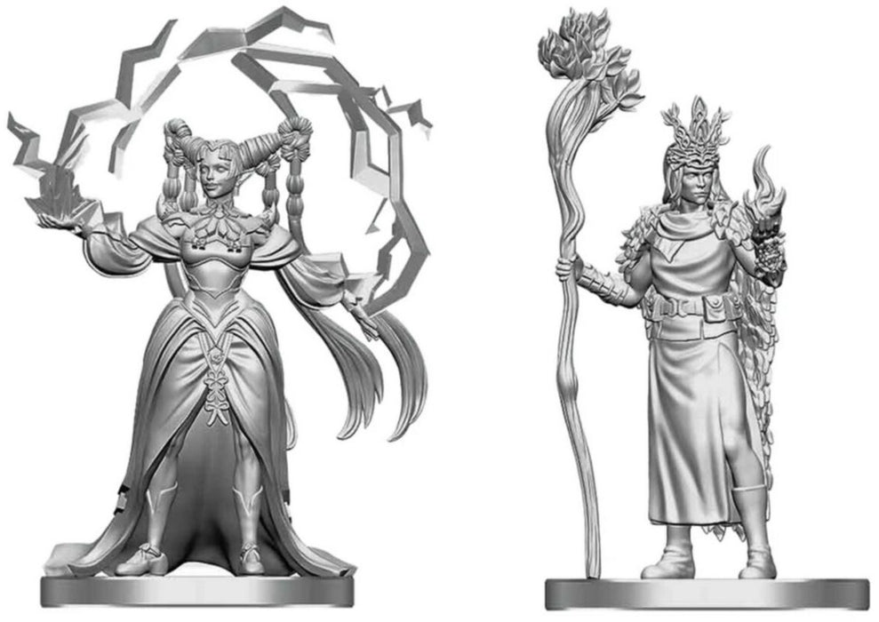 D&D Nolzur's Marvelous Miniatures Human Druid & Elf Sorcerer