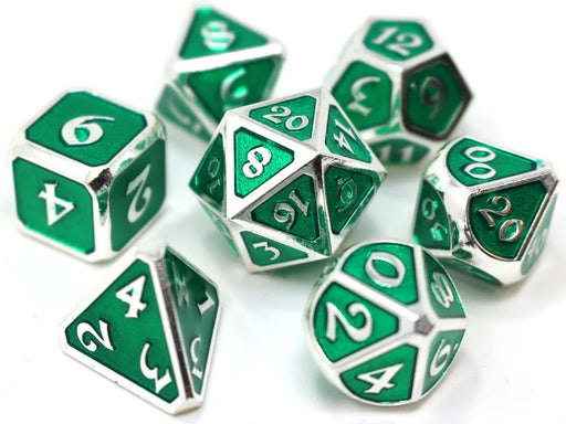 Die Hard Dice Metal Set Polyhedral Mythica Platinum Emerald