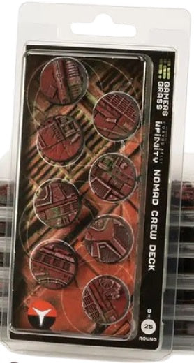 Gamers Grass Battle Ready Bases Nomad Crew Deck Round 25mm (8x)