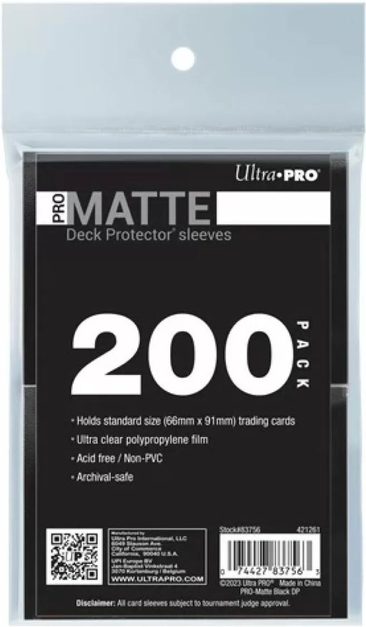Ultra Pro PRO-Matte Standard Deck Protector Sleeves 200ct Bundle Black