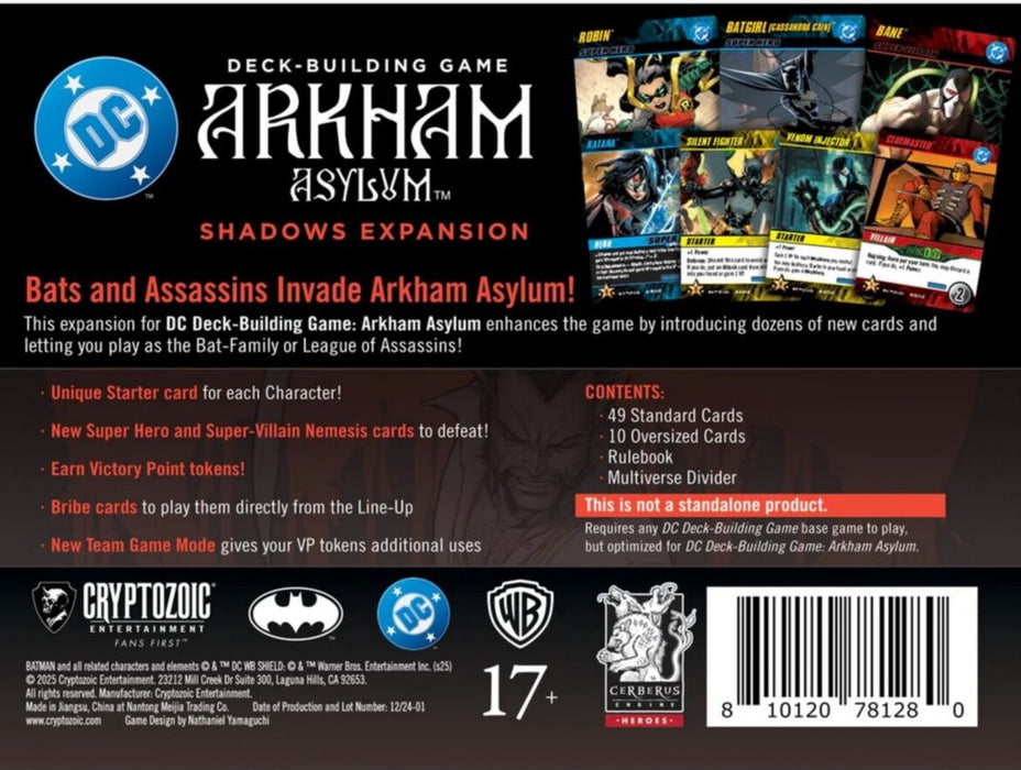 DC Comics Deck-Building Game Arkham Asylum Shadows Expansion
