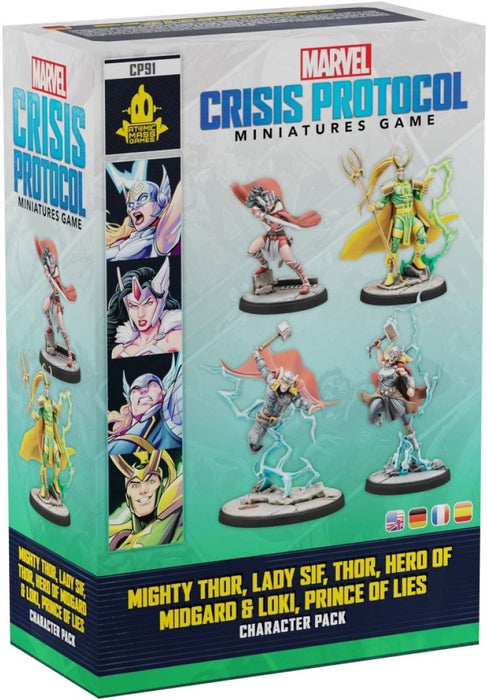 Marvel: Crisis Protocol Mighty Thor, Lady Sif, Classic Thor, & Classic Loki