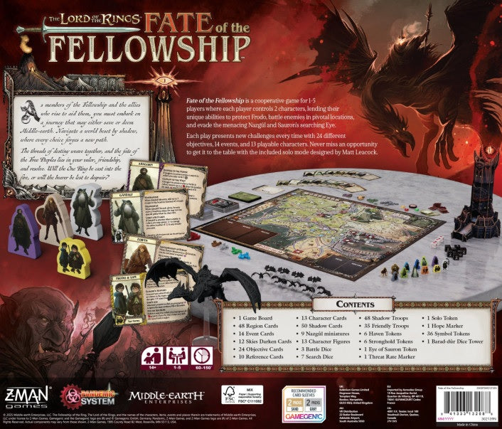 The Lord of the Rings Fate of the Fellowship A Pandemic System Game