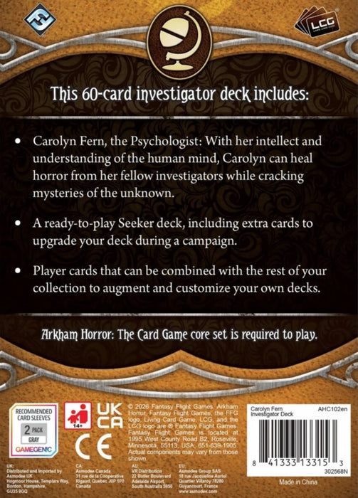 Arkham Horror The Card Game Investigator Deck Carolyn Fern