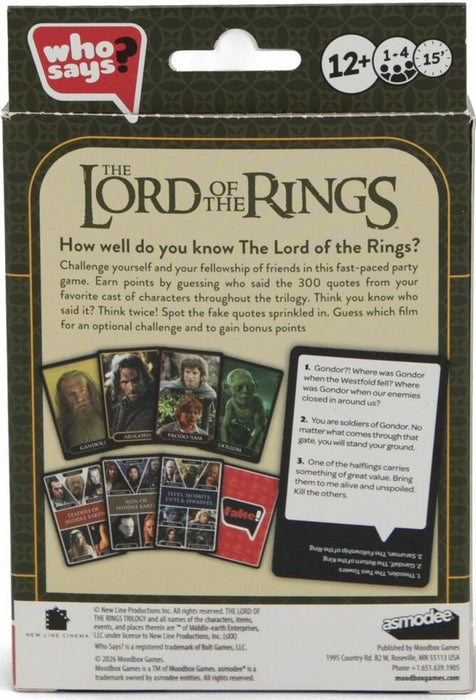 Who Says? The Lord of the Rings