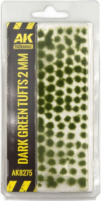 AK Interactive Dioramas Dark Green Tufts 2mm