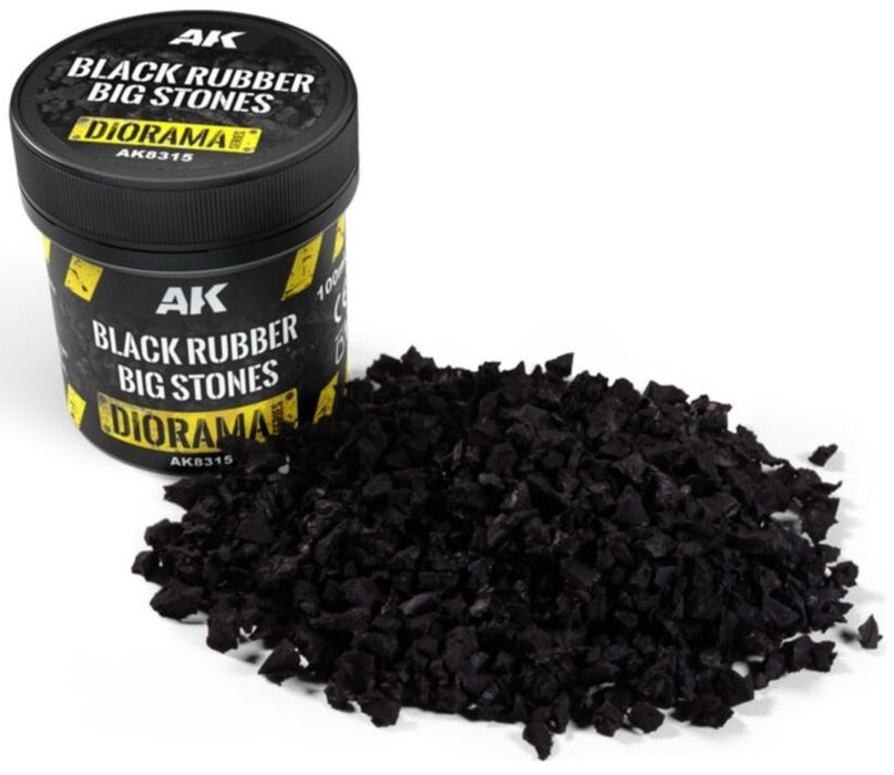 AK Interactive Dioramas Black Rubber Big Stones 100ml