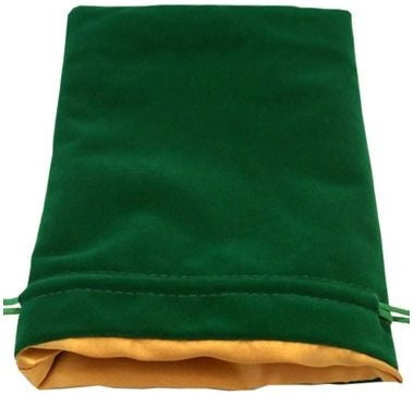 MDG Large Velvet Dice Bag with Gold Satin Lining Green