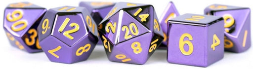 MDG Metal Polyhedral Dice Set Purple Painted