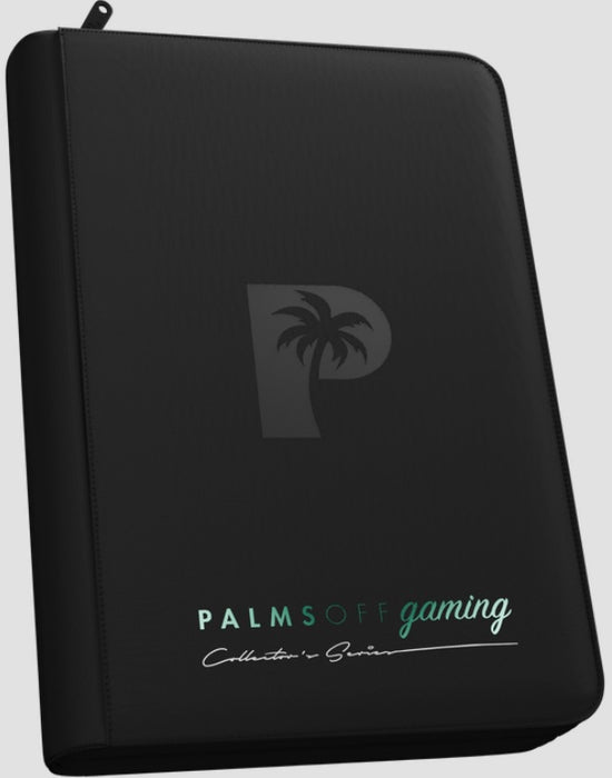 Palms Off Gaming Collector's Series 12 Pocket SIDE LOADER Zip Trading Card Binder BLACK