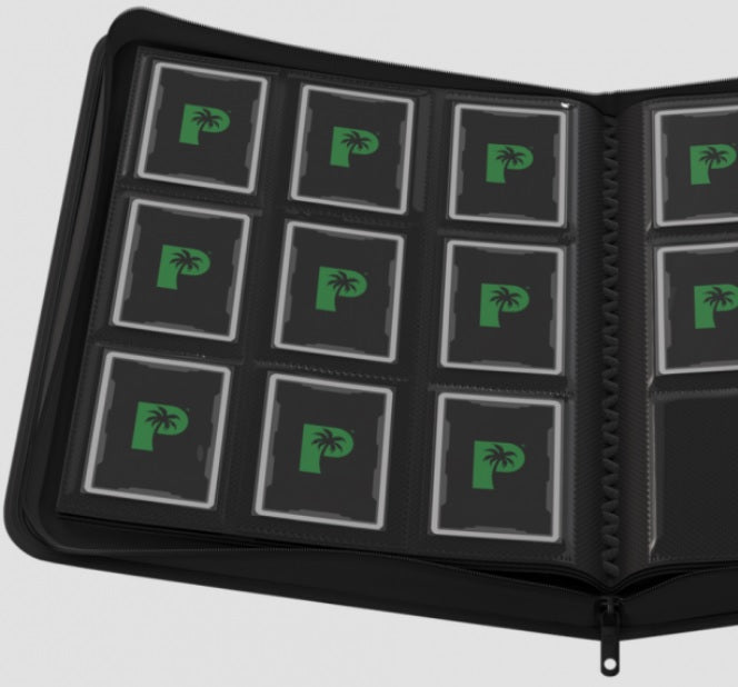 Palms Off Gaming STEALTH 9 Pocket SIDE LOADER Zip Trading Card Binder BLACK