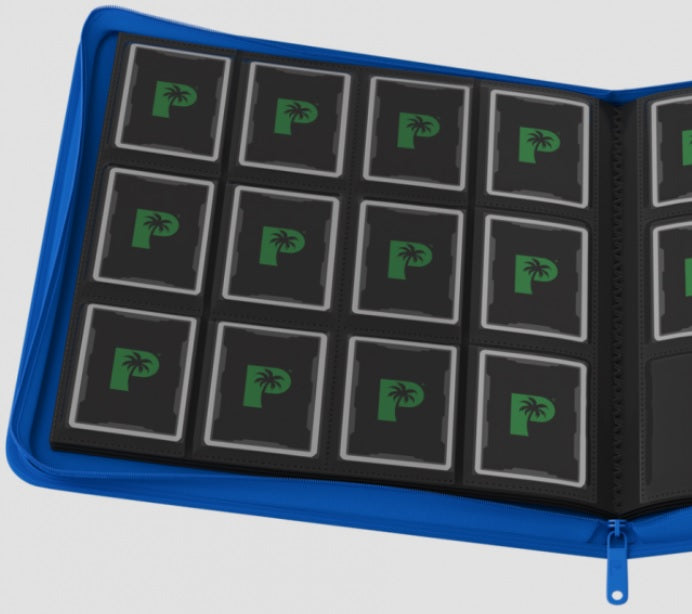 Palms Off Gaming STEALTH 12 Pocket SIDE LOADER Zip Trading Card Binder BLUE