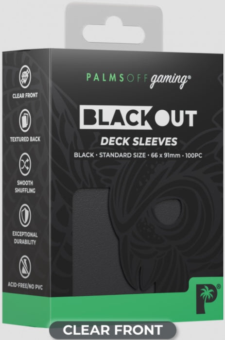 Palms Off Gaming - BLACKout Deck Sleeves - Standard - 100pc - BLACK