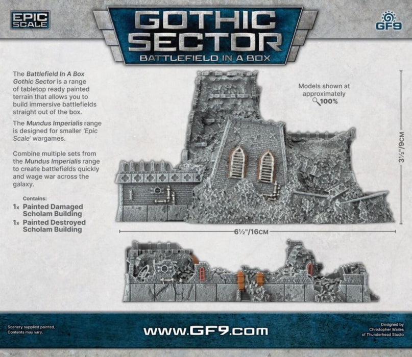 Battlefield in a Box Gothic Sector Mundus Imperialis Scholam (Damaged & Destroyed)