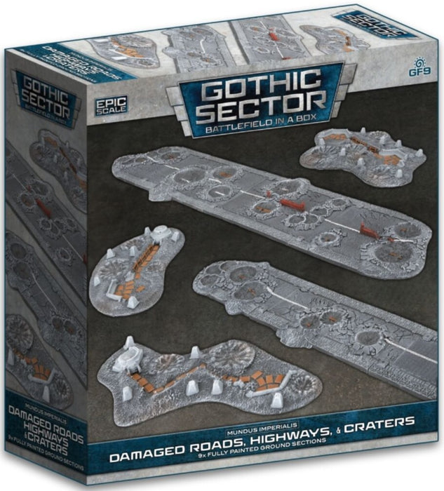 Battlefield in a Box Gothic Sector Mundus Imperialis Damaged Roads, Highways & Craters