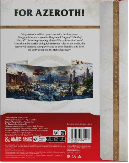 D&D Dungeons & Dragons World of Warcraft Dungeons Masters Screen