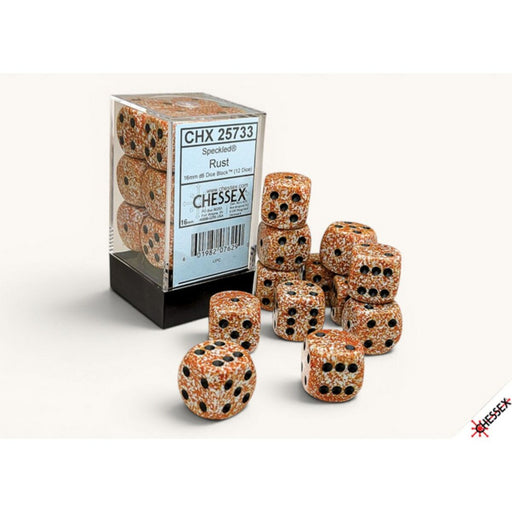 Chessex Speckled Rust 16mm d6 Dice Block (12 dice) CHX 25754