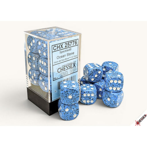 Chessex  Speckled Ocean Stone 16mm d6 Dice Block (12 dice) CHX 25776