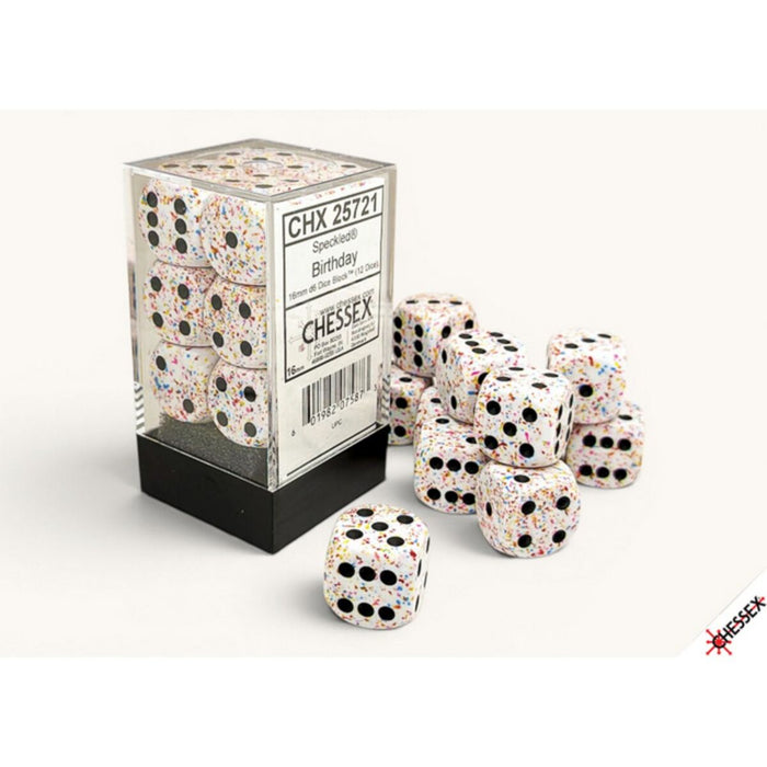 Chessex  Speckled Birthday 16mm d6 Dice Block (12 dice) CHX 25721