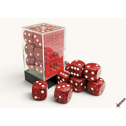 Chessex Speckled Lava Stone 16mm d6 Dice Block (12 dice) CHX 25774