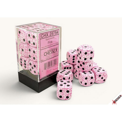 Chessex Speckled Pink 16mm d6 Dice Block (12 dice) CHX 25754