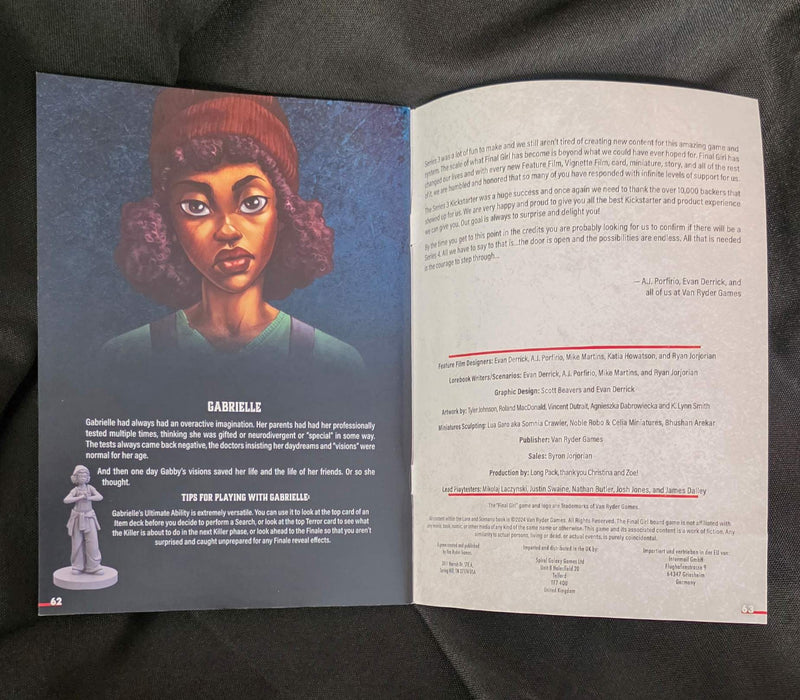 Final Girl Lore Book Series 3 - damaged last page