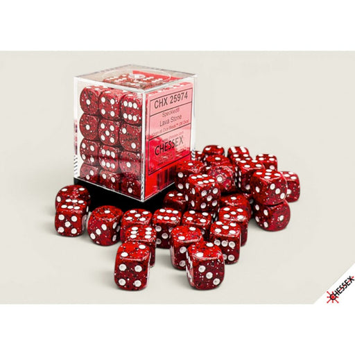 Chessex Speckled Lava Stone 12mm d6 Dice Block (36 dice) CHX 25974