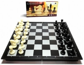 Chess - Folding Magnetic Board Black & White 25cm