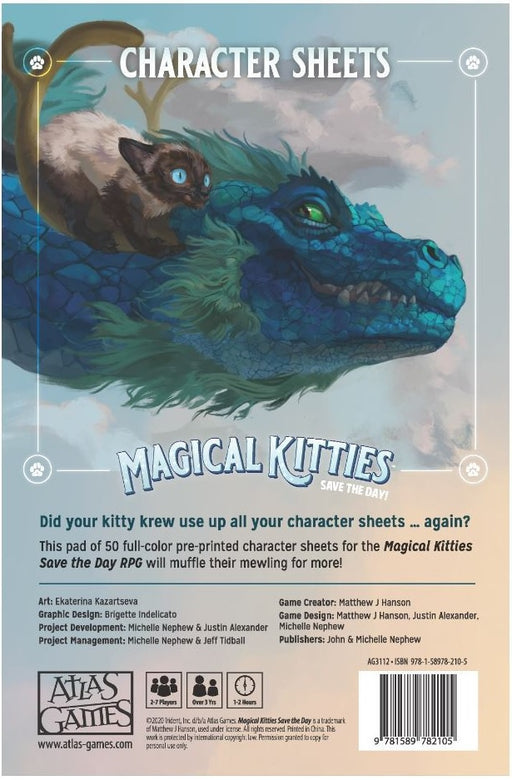 Magical Kitties Kitty Character Sheets