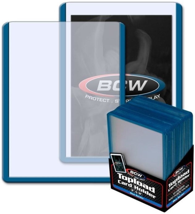BCW Topload Card Holder Border Blue (3" x 4")