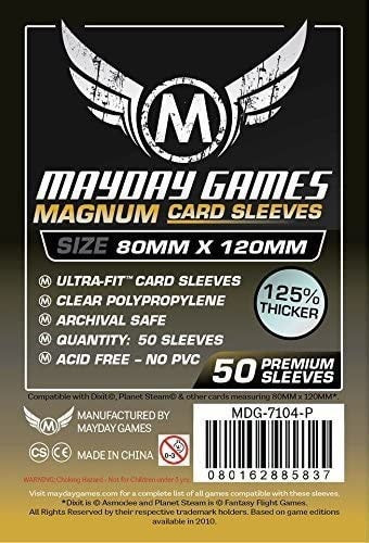 Mayday Magnum Gold Sleeve - 80 MM X 120 MM Black Backed - 50 per pack