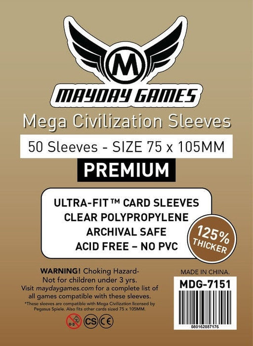 Mayday Premium Mega Civilization Sleeves - 75 MM X 105 MM (50 Sleeves)