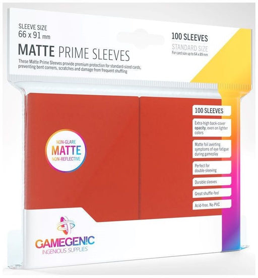 Gamegenic Matt Prime Card Sleeves Red (66mm x 91mm)