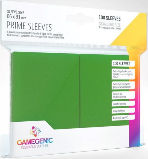 Gamegenic Prime Card Sleeves Green (66mm x 91mm) (100 Sleeves Per Pack)