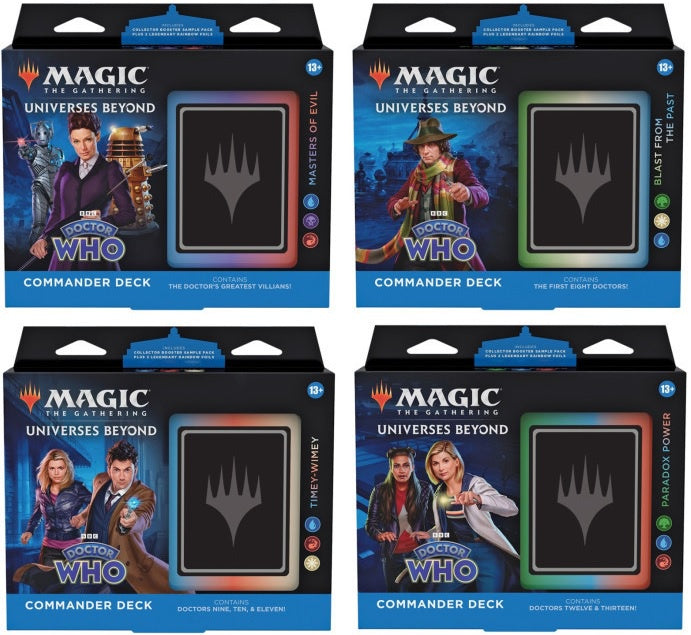 Magic the Gathering Universes Beyond Doctor Who Commander Deck Set of 4