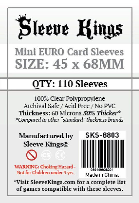 Sleeve Kings Board Game Sleeves Mini Euro (45mm x 68mm) (110 Sleeves)