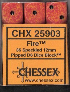 Dice Speckled 12mm D6 Fire (36) CHX25903