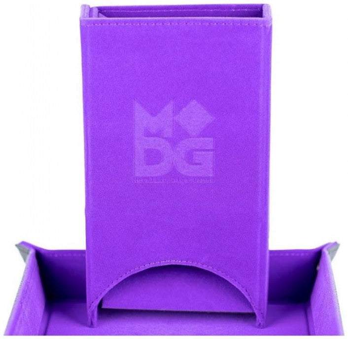 MDG Fold Up Velvet Dice Tower Purple
