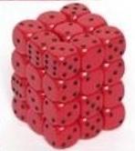 Dice Opaque 12mm D6 Red with Black (36) CHX25814