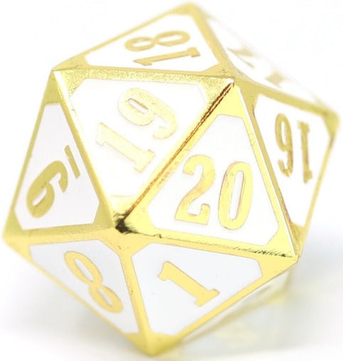 Die Hard Dice Metal MTG Roll Down Counter - Shiny Gold/White (Single)