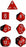 Dice Set Opaque Set Red/White (7) CHX25404