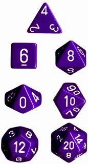 Dice Set Opaque Set Purple/White (7) CHX25407