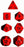 Dice Set Opaque Red/Black (7) CHX25414