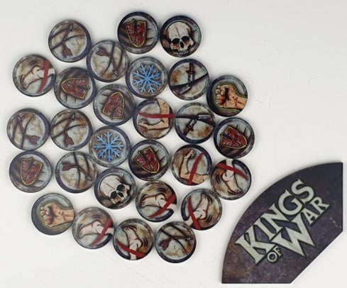 Kings of War Game token set & Arc Template