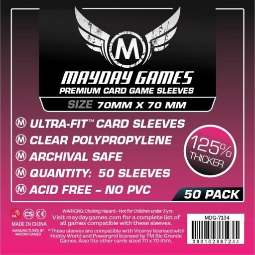 Mayday Games 70 X 70 mm - 50 Pack Premium Small Square Card Sleeves