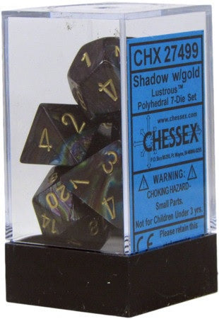 Dice Set Lustrous Polyhedral Shadow/Gold (7 Dice) CHX27499