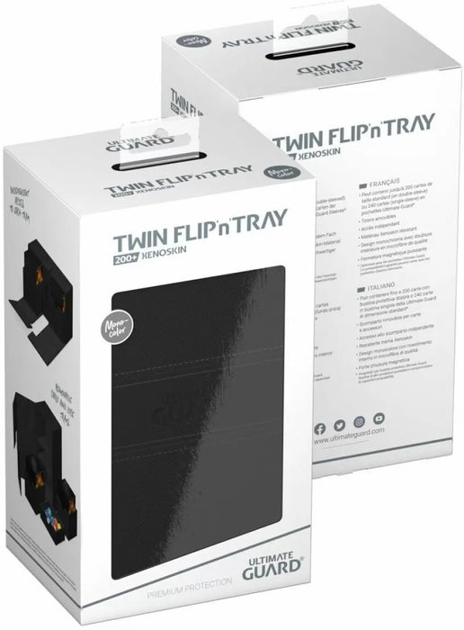 Ultimate Guard Twin Flip n Tray 200+ XenoSkin Monocolor Black Deck Box